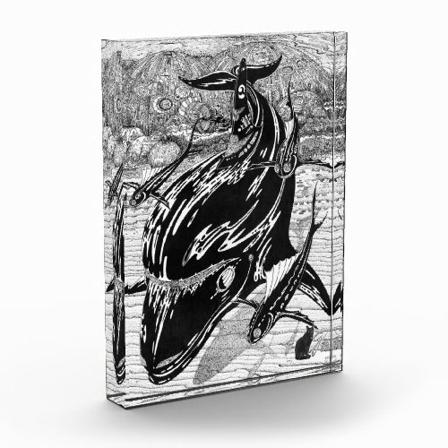 Departure Line Illustration Acrylic Block