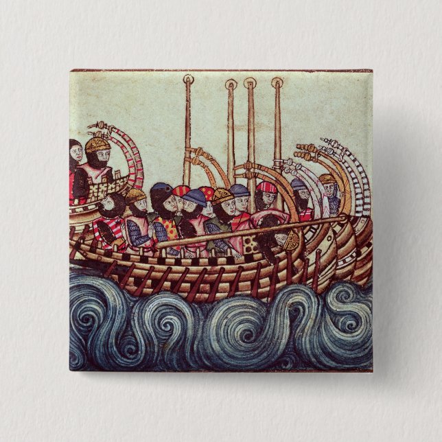 Departure of a Boat for the Crusades, Pinback Button (Front)