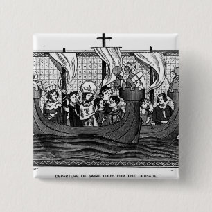 Departure of St. Louis for the Crusade Pinback Button