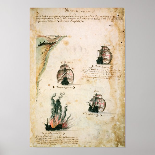 Departure of Vasco da Gama Poster (Front)