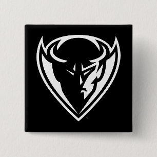 DePaul University Blue Demon Mascot Black Logo Button