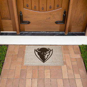 DePaul University Blue Demon Mascot Black Logo Fiber Doormat