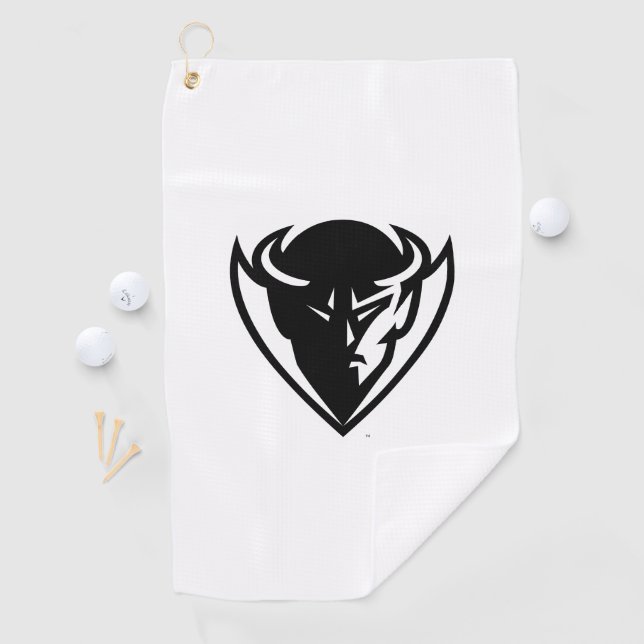 DePaul University Blue Demon Mascot Black Logo Golf Towel (InSitu)