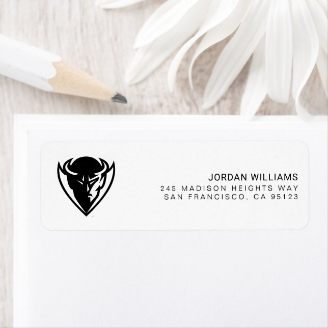 DePaul University Blue Demon Mascot Black Logo Label (Insitu)