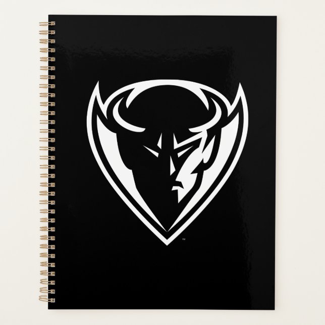 DePaul University Blue Demon Mascot Black Logo Planner (Front)