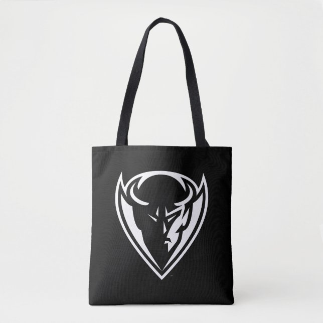 DePaul University Blue Demon Mascot Black Logo Tote Bag (Front)