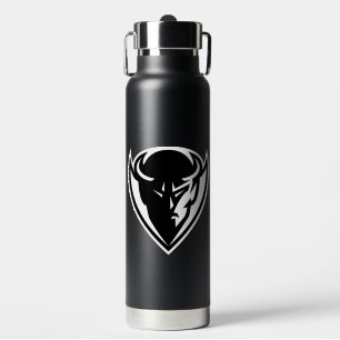 DePaul University Blue Demon Mascot Black Logo Water Bottle