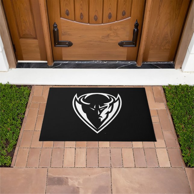 DePaul University Blue Demon Mascot Logo B&W Doormat (Outdoor)