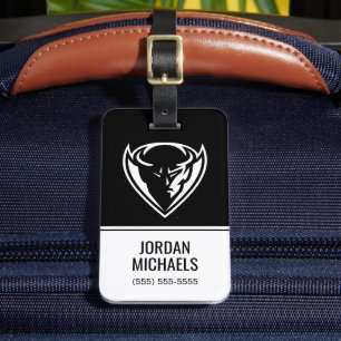 DePaul University Blue Demon Mascot Logo B&W Luggage Tag