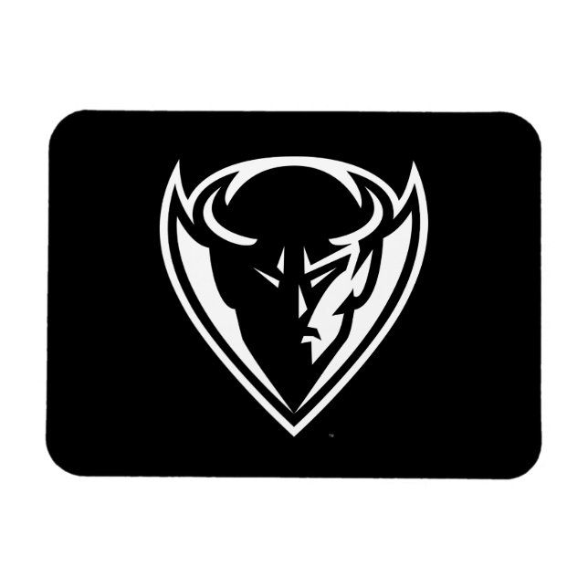 DePaul University Blue Demon Mascot Logo B&W Magnet (Horizontal)