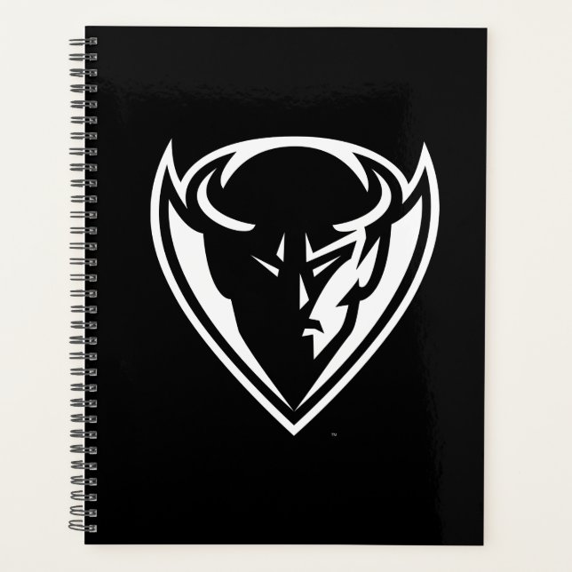 DePaul University Blue Demon Mascot Logo B&W Planner (Front)