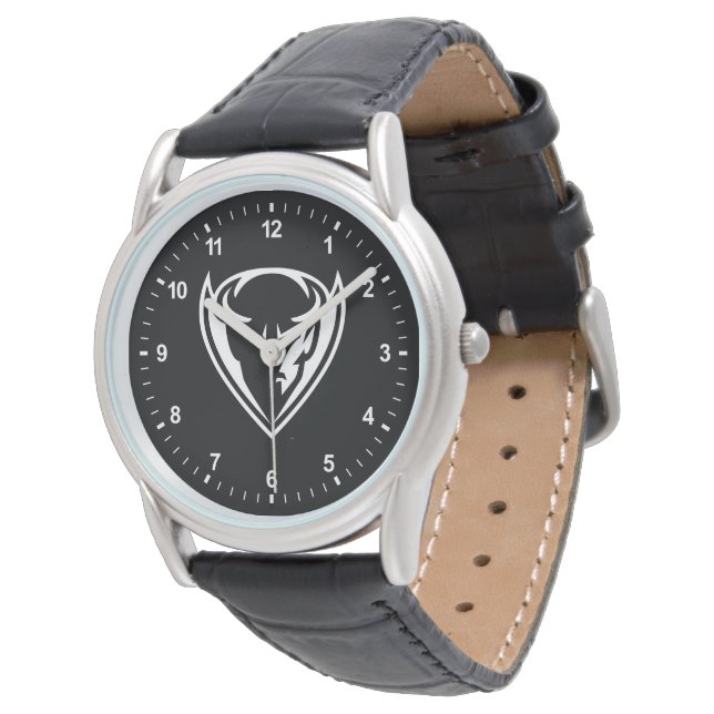 DePaul University Blue Demon Mascot Logo B&W Watch (Angled)