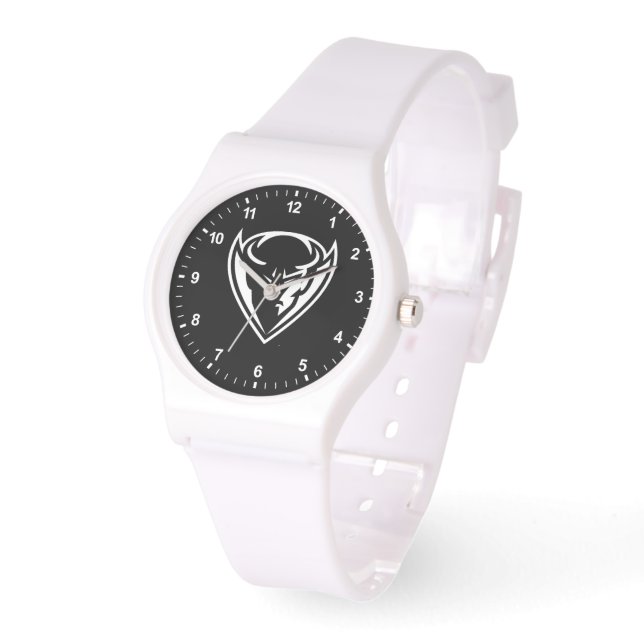 DePaul University Blue Demon Mascot Logo B&W Watch (Angle)