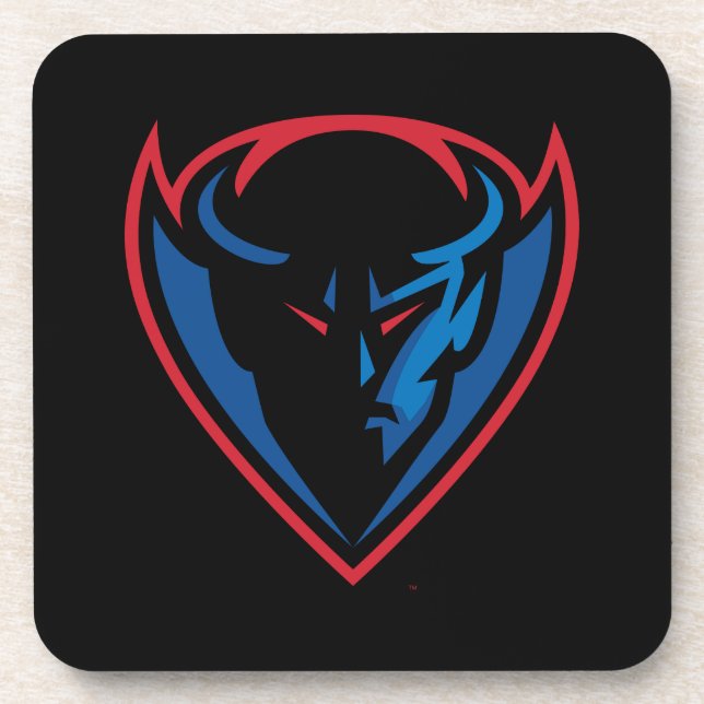 DePaul University Blue Demon Mascot Logo Beverage Coaster (Front)