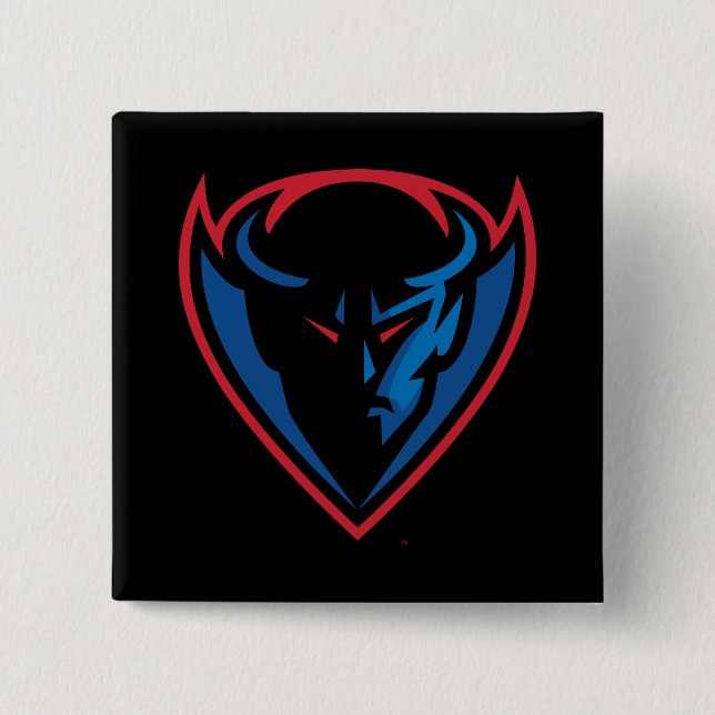 DePaul University Blue Demon Mascot Logo Button (Front)