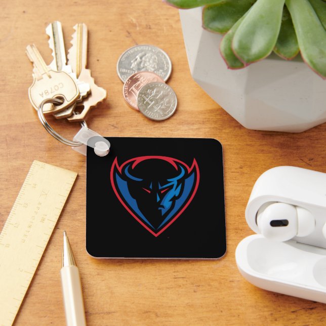 DePaul University Blue Demon Mascot Logo Keychain (Desk)