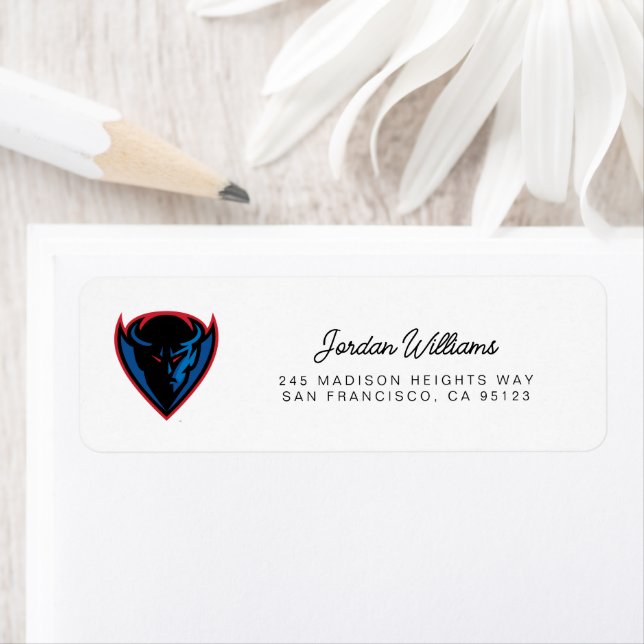 DePaul University Blue Demon Mascot Logo Label (Insitu)