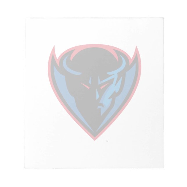 DePaul University Blue Demon Mascot Logo Notepad (Front)