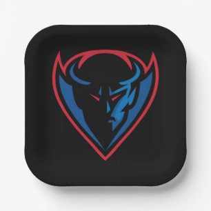 DePaul University Blue Demon Mascot Logo Paper Plates