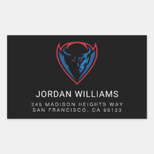 DePaul University Blue Demon Mascot Logo Rectangular Sticker