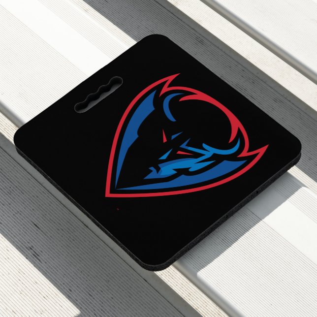DePaul University Blue Demon Mascot Logo Seat Cushion (In Situ)