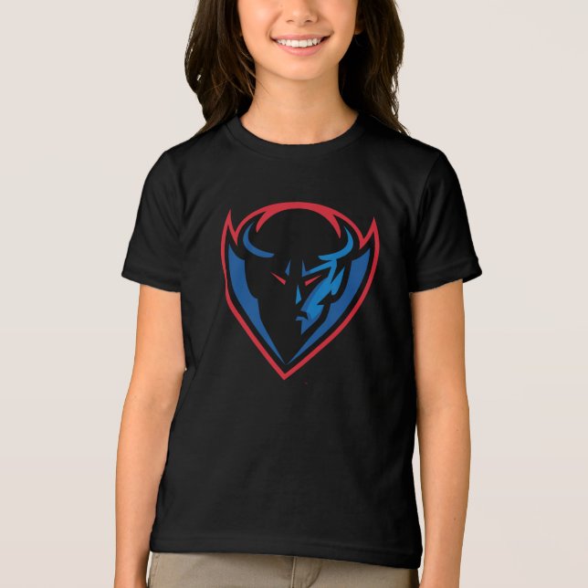 DePaul University Blue Demon Mascot Logo Tri-Blend Shirt (Front)