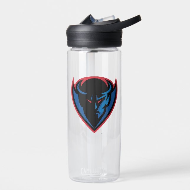 DePaul University Blue Demon Mascot Logo Water Bottle (Left)