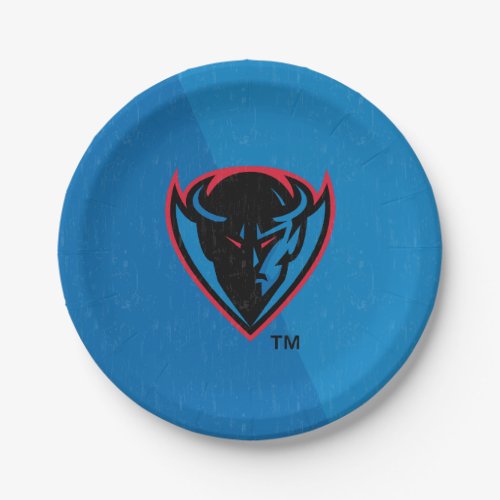 DePaul University Color Block Distressed Paper Plates