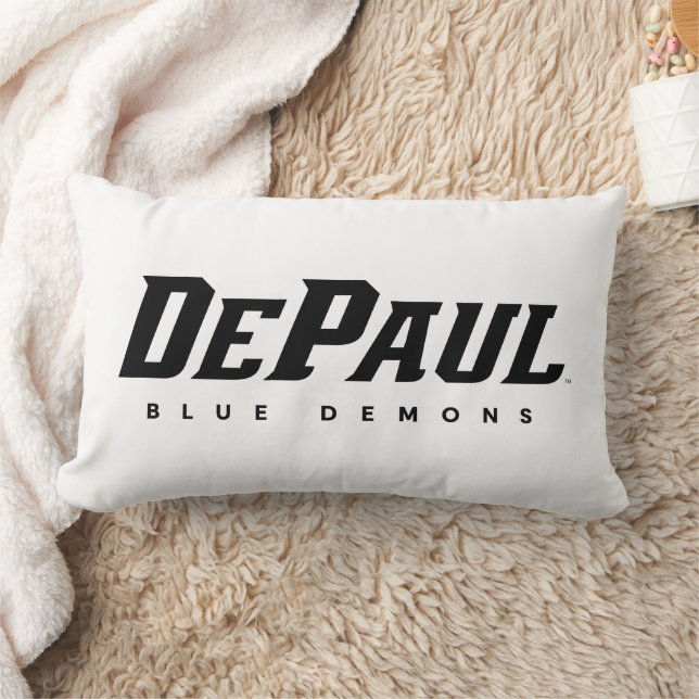 DePaul University DePaul Blue Demons B&W Lumbar Pillow (Blanket)
