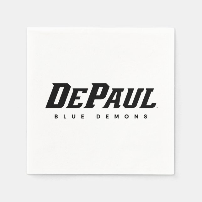 DePaul University DePaul Blue Demons B&W Napkins (Front)