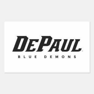 DePaul University DePaul Blue Demons B&W Rectangular Sticker