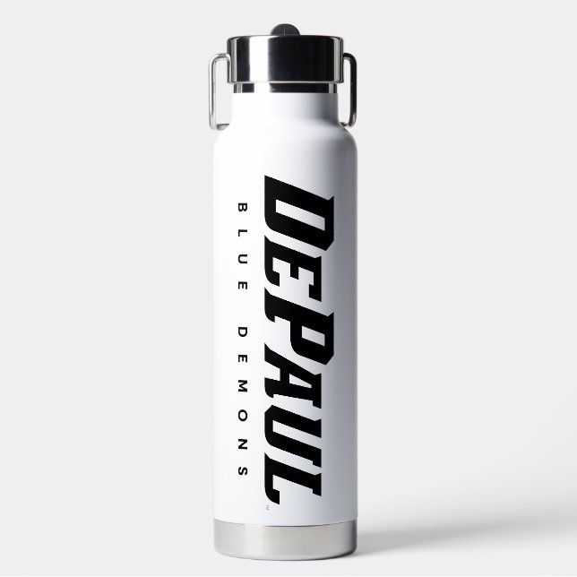 DePaul University DePaul Blue Demons B&W Water Bottle (Front)