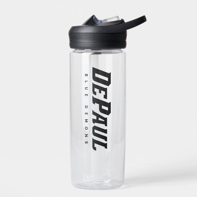 DePaul University DePaul Blue Demons B&W Water Bottle (Left)