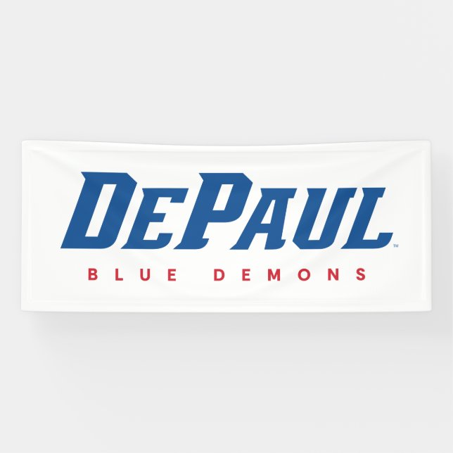 DePaul University DePaul Blue Demons Wordmark Banner (Horizontal)