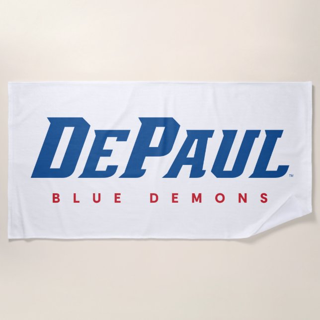 DePaul University DePaul Blue Demons Wordmark Beach Towel (Front)