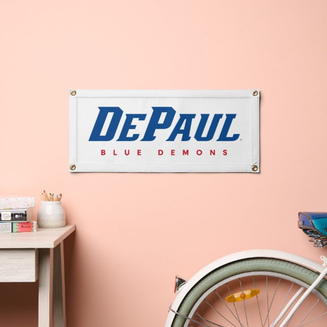 DePaul University DePaul Blue Demons Wordmark Pennant (Insitu 2)