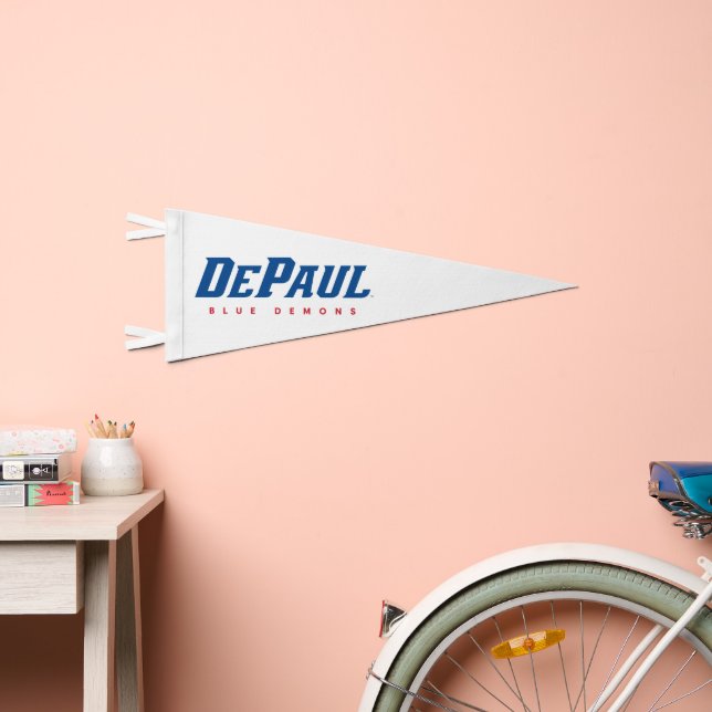 DePaul University DePaul Blue Demons Wordmark Pennant Flag (Front)