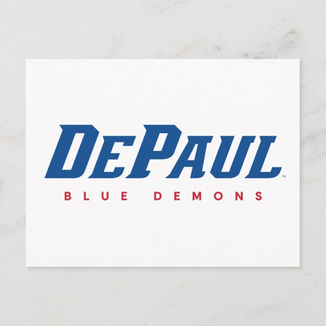 DePaul University DePaul Blue Demons Wordmark Postcard (Front)