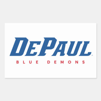 DePaul University DePaul Blue Demons Wordmark Rectangular Sticker