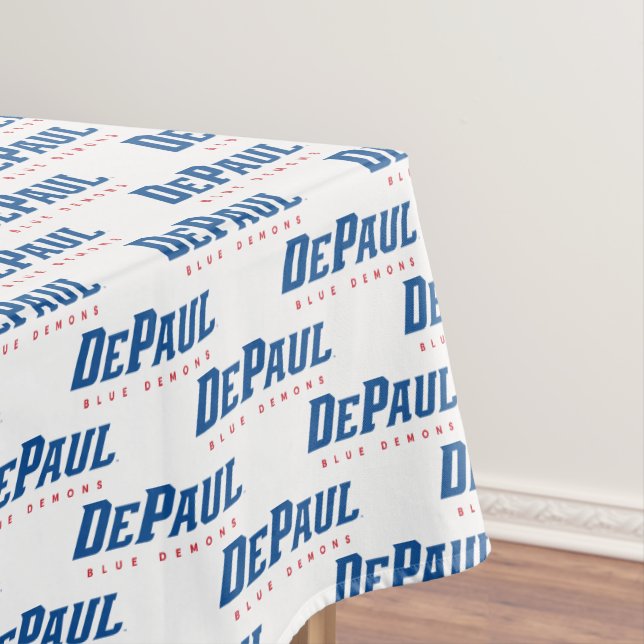 DePaul University DePaul Blue Demons Wordmark Tablecloth (In Situ)