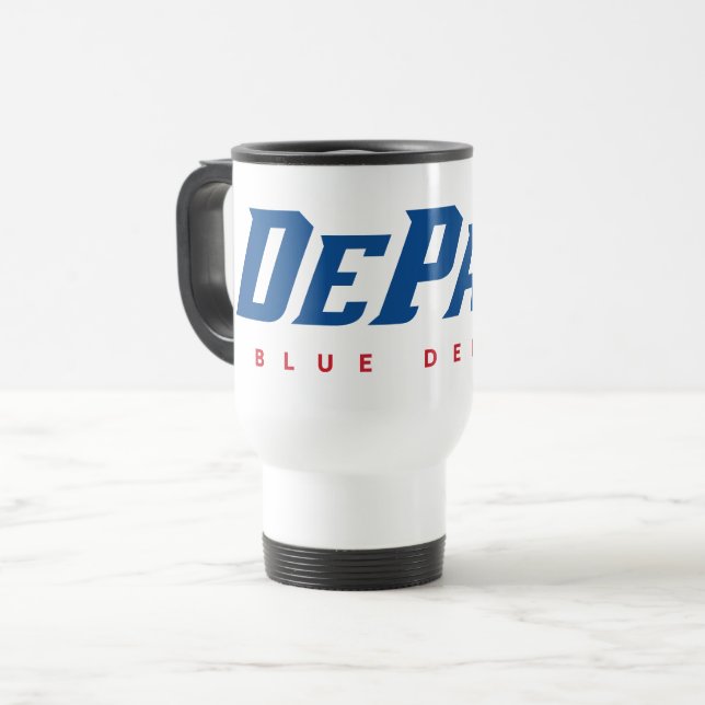 DePaul University DePaul Blue Demons Wordmark Travel Mug (Front Left)