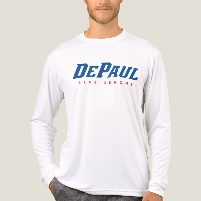 DePaul University DePaul Blue Demons Wordmark Tri-Blend Shirt (Front)