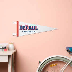 DePaul University DePaul University Wordmark Pennant Flag