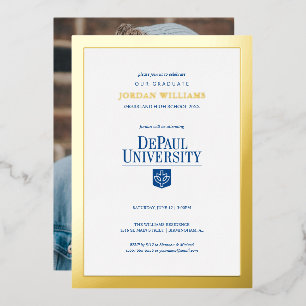 DePaul University Graduation Foil Invitation