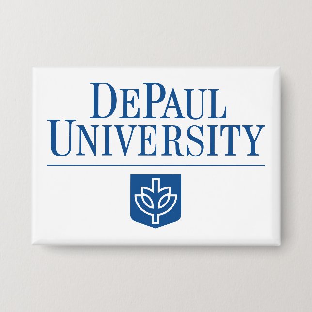 DePaul University Official Logo Stacked Emblem Button (Front)