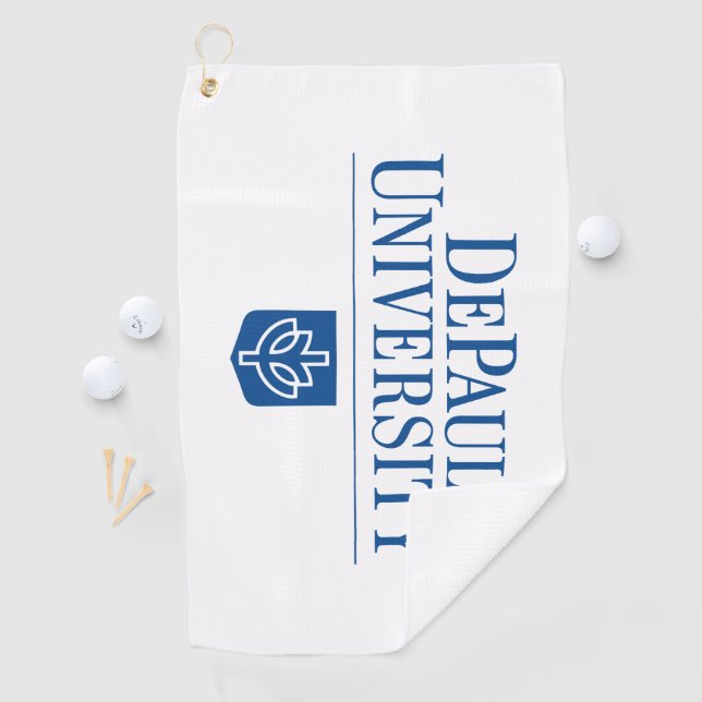DePaul University Official Logo Stacked Emblem Golf Towel (InSitu)