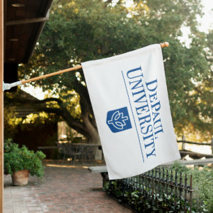 DePaul University Official Logo Stacked Emblem House Flag