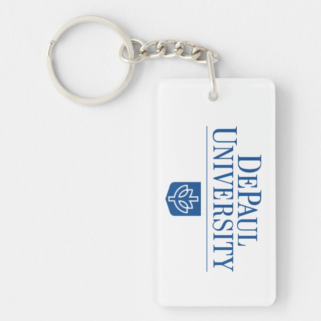 DePaul University Official Logo Stacked Emblem Keychain (Front)
