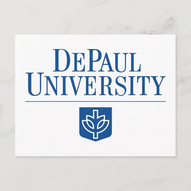 DePaul University Official Logo Stacked Emblem Postcard (Front)
