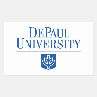 DePaul University Official Logo Stacked Emblem Rectangular Sticker